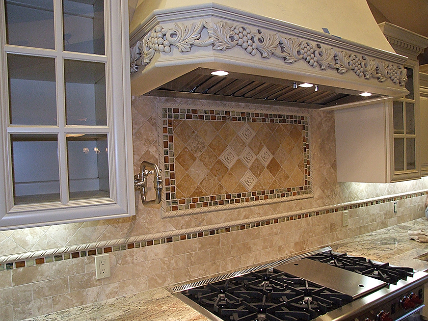 Kitchen stone tile design and installation, granite countertops.